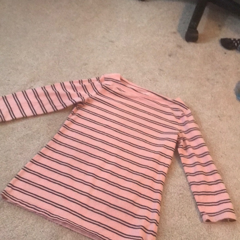 black and pink striped long sleeve t shirt